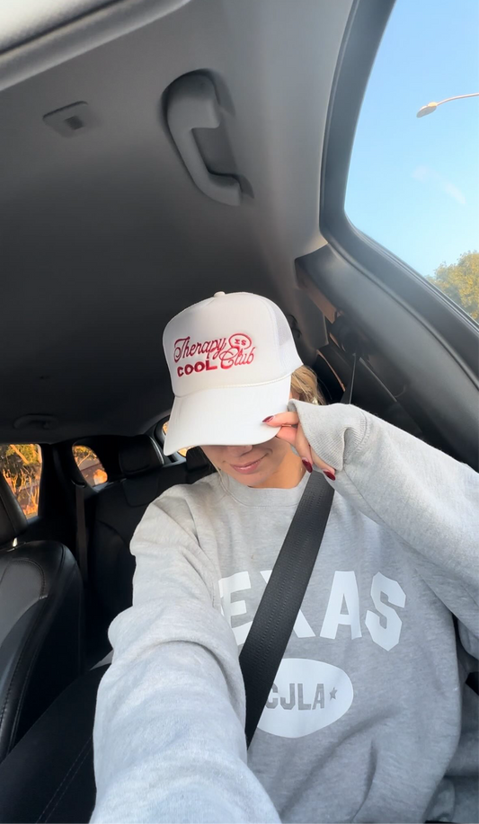 trust issues trucker hat (red)