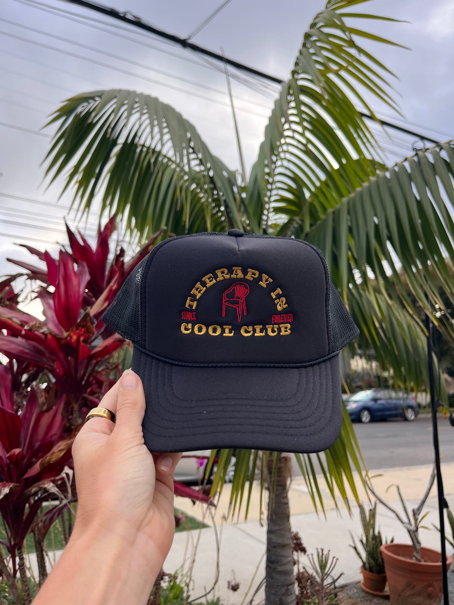 in treatment trucker hat (black)