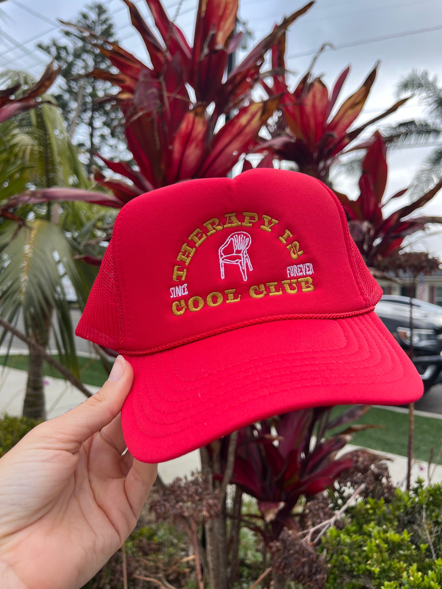 in treatment trucker hat (red)