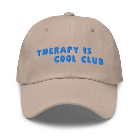 dope-amine dad hat (stone+blue)