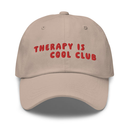 dope-amine dad hat (stone+red)